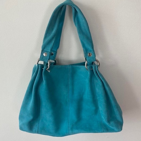 GAP Blue Suede Shoulder Bag - Picture 2 of 4